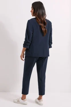 Blazer Petite à Manches Froncées