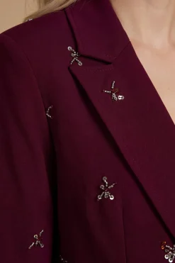 Blazer Petite Orné De Bijoux Avec Manchettes À Plumes