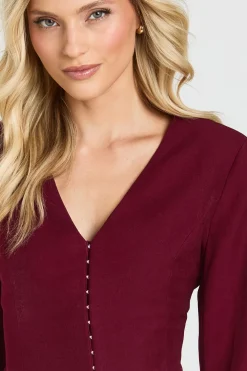 Blazer Petite Taille Ajustée Manches Ballon Taille Cintrée