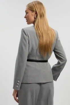 KarenMillen Blazer Petite Tailleur Chiné à Ceinture et Col Carré<Femme Tailleurs|Blazers