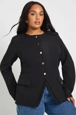 Blazer Plus boutonné à ourlet fendu