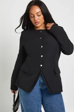 Blazer Plus boutonné à ourlet fendu