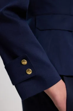 KarenMillen Blazer Péplum Ajusté En Coton Avec Détails De Boutons<Femme Tailleurs|Blazers