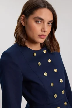 KarenMillen Blazer Péplum Ajusté En Coton Avec Détails De Boutons<Femme Tailleurs|Blazers