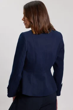 KarenMillen Blazer Péplum Ajusté En Coton Avec Détails De Boutons<Femme Tailleurs|Blazers