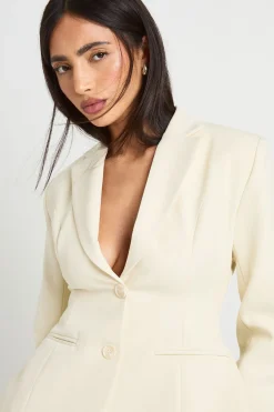 Blazer Péplum À Taille Cintrée