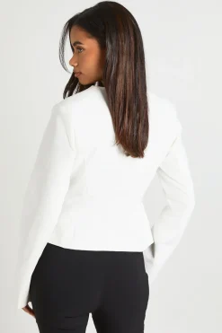 boohoo Blazer Premium Aspect Lin Avec Boutons Dorés<Femme Tailleurs|Blazers