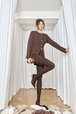 boohoo Blazer sans col à garniture dorée<Femme Tailleurs|Blazers