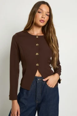boohoo Blazer sans col à garniture dorée<Femme Tailleurs|Blazers