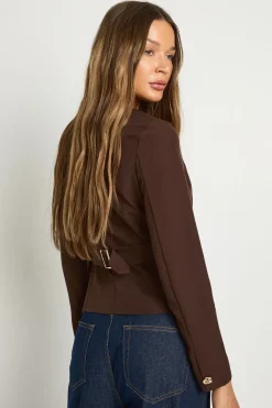 boohoo Blazer sans col à garniture dorée<Femme Tailleurs|Blazers