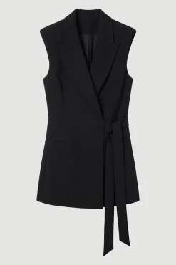 KarenMillen Blazer Sans Manches Ajusté À Détail Cache-cœur Doux<Femme Tailleurs|Blazers