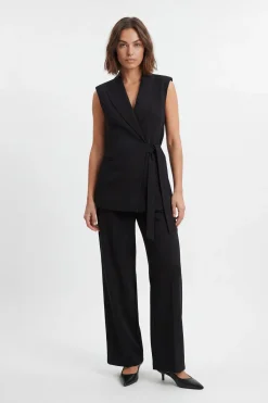 KarenMillen Blazer Sans Manches Ajusté À Détail Cache-cœur Doux<Femme Tailleurs|Blazers