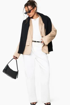 Blazer à simple boutonnage en synthétique-suède