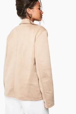 Blazer à simple boutonnage en synthétique-suède