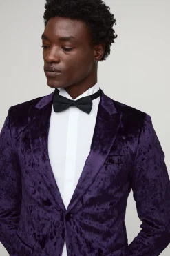 Blazer Skinny Fit en velours crushé