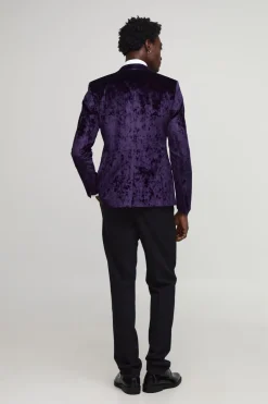 Blazer Skinny Fit en velours crushé
