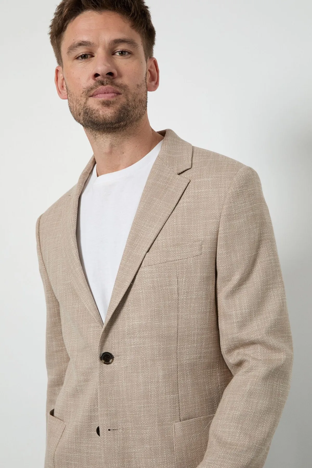 Burton Blazer Slim Fit Texturé à Poches Plaquées<Homme Costumes Et Tenues Formelles