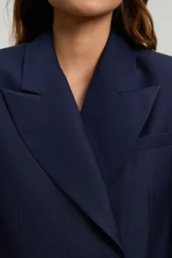 Blazer Smoking Court En Satin Ajusté