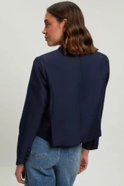 Blazer Smoking Court En Satin Ajusté