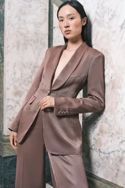Blazer Structuré En Viscose Satinée