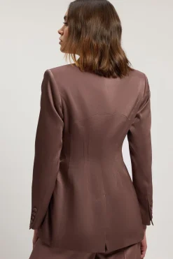 Blazer Structuré En Viscose Satinée