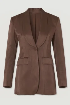 Blazer Structuré En Viscose Satinée