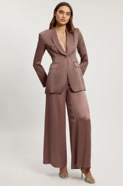 Blazer Structuré En Viscose Satinée
