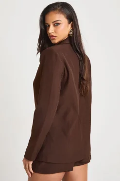Blazer surdimensionné ajusté avec bordure dorée