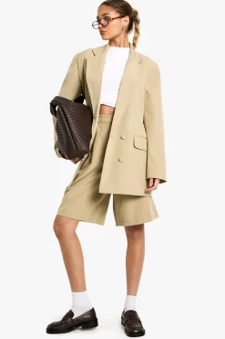 Blazer surdimensionné ajusté en tissu tissé