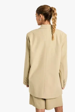 Blazer surdimensionné ajusté en tissu tissé