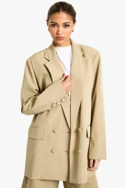 Blazer surdimensionné ajusté en tissu tissé