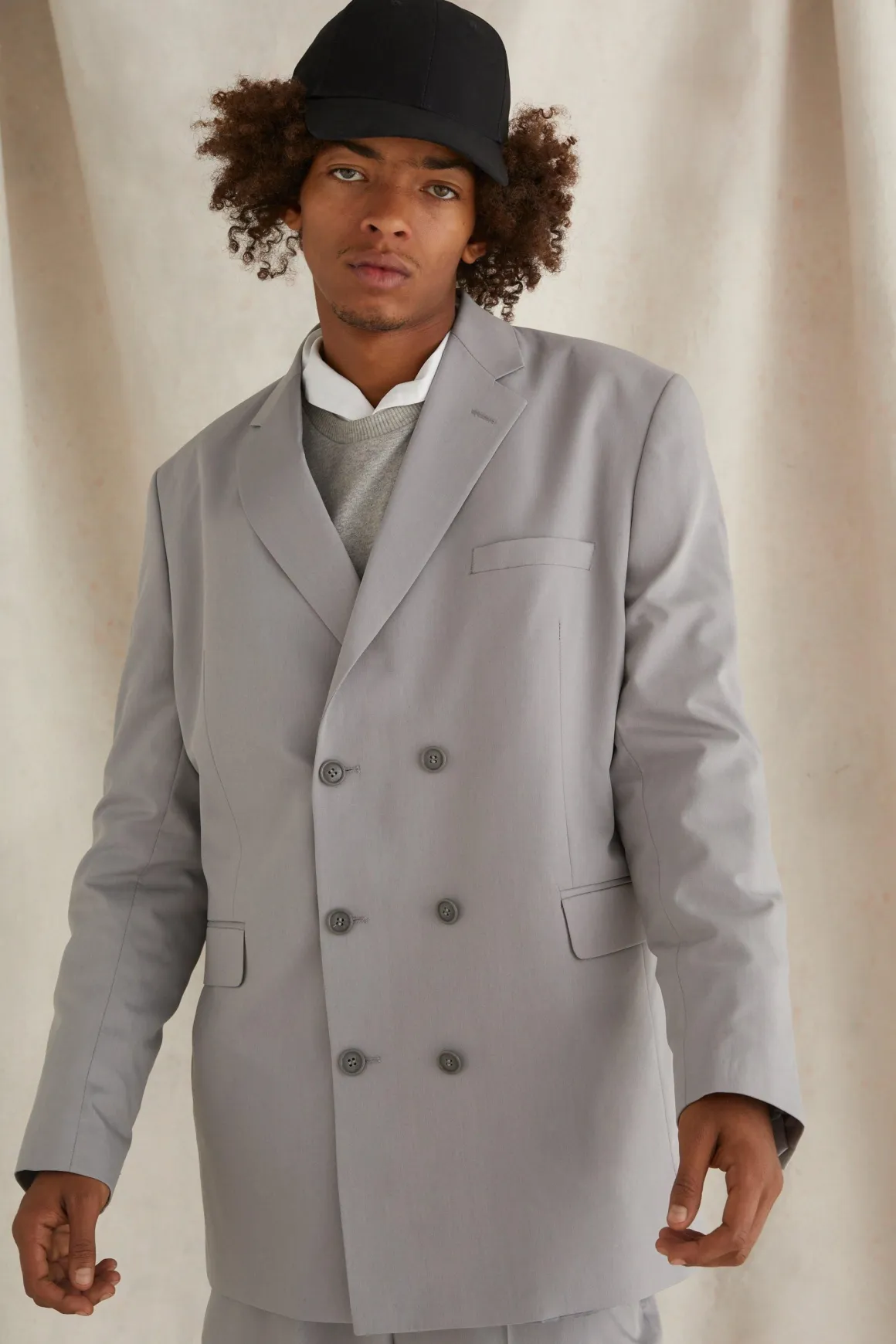 Blazer surdimensionné à double boutonnage