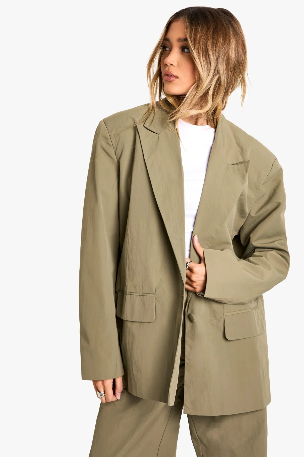 Blazer surdimensionné en nylon ajusté