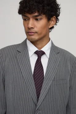 Blazer Surdimensionné À Fines Rayures