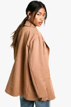 boohoo Blazer surdimensionné tissé à poches décontractées<Femme Blazers|Vestes & Manteaux