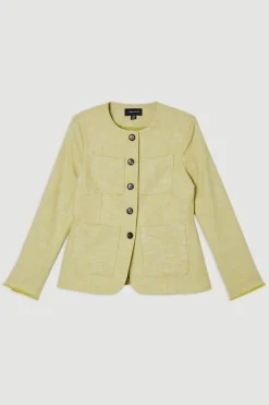 KarenMillen Blazer sur mesure en tweed printanier à poche avant<Femme Tailleurs|Blazers