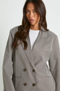 boohoo Blazer sur mesure oversize à petits carreaux Tonal<Femme Tailleurs|Blazers