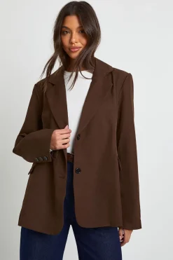 Blazer sur mesure oversize à simple boutonnage