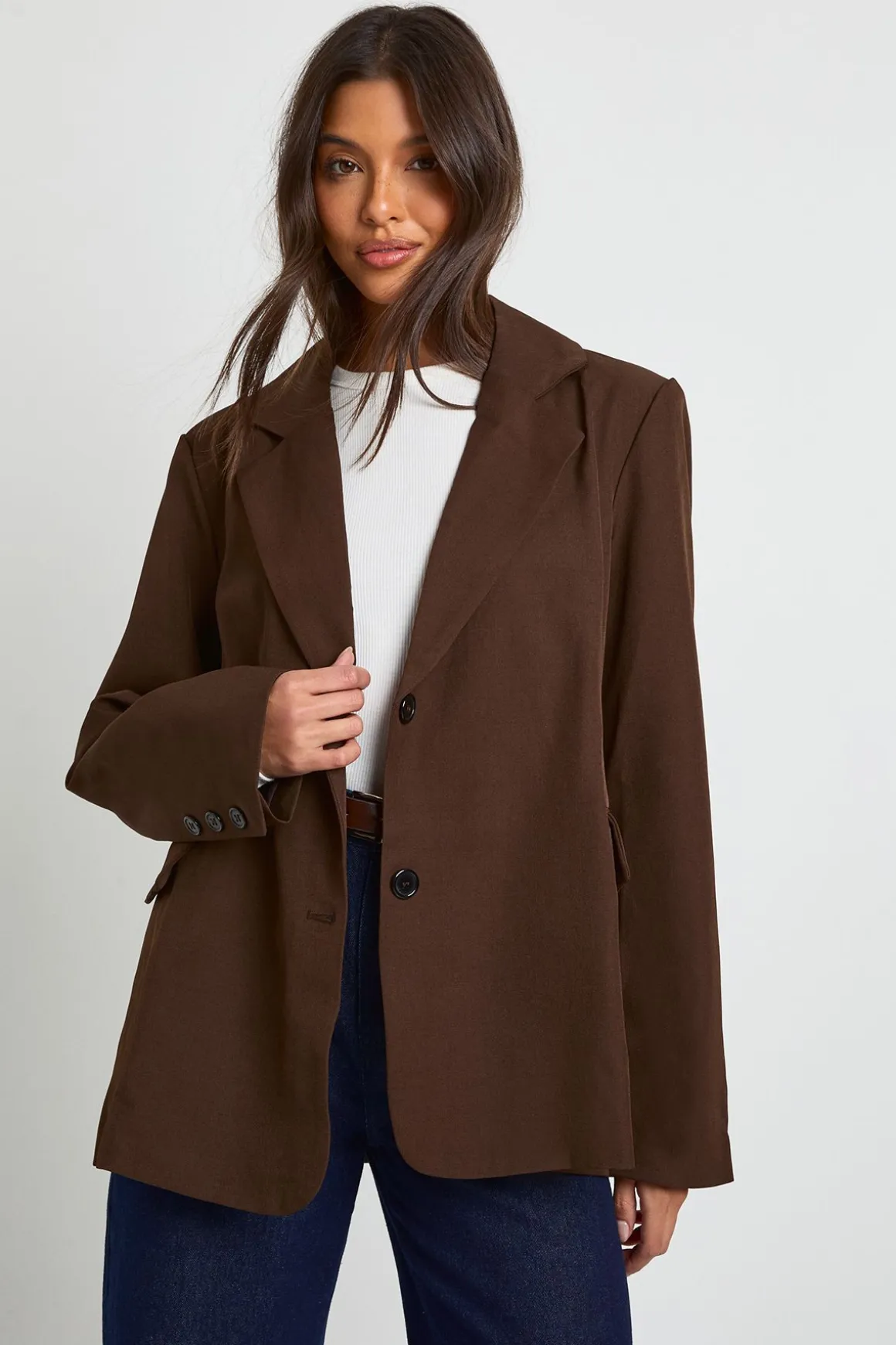 Blazer sur mesure oversize à simple boutonnage