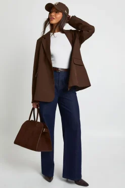 Blazer sur mesure oversize à simple boutonnage