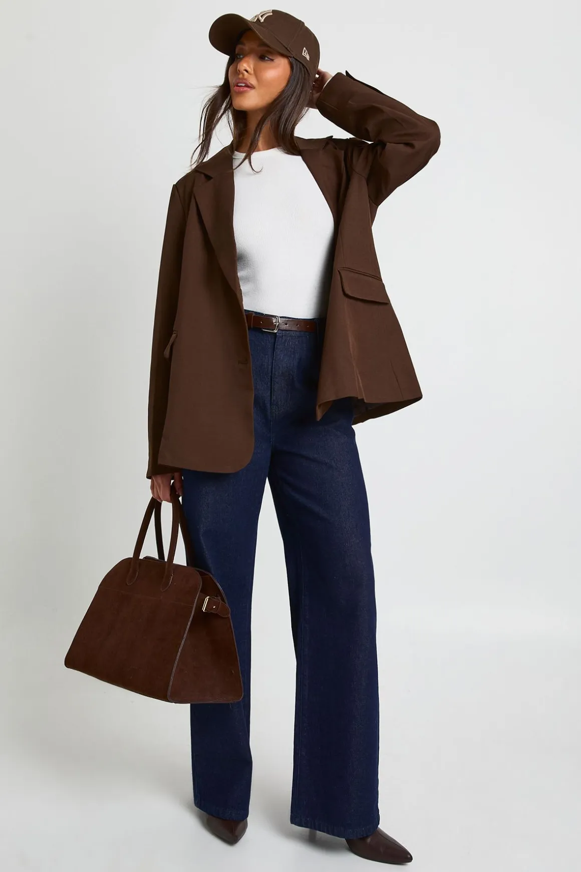 Blazer sur mesure oversize à simple boutonnage