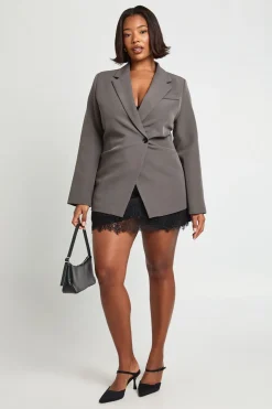 Blazer à taille froncée Plus
