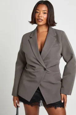 Blazer à taille froncée Plus