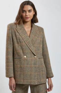 Blazer Tailleur À Carreaux En Laine