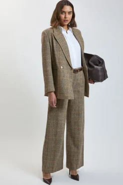 Blazer Tailleur À Carreaux En Laine