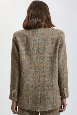 Blazer Tailleur À Carreaux En Laine