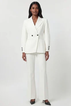 Blazer Tailleur Cintré Taille Sculptée En Tissu Stretch Compact