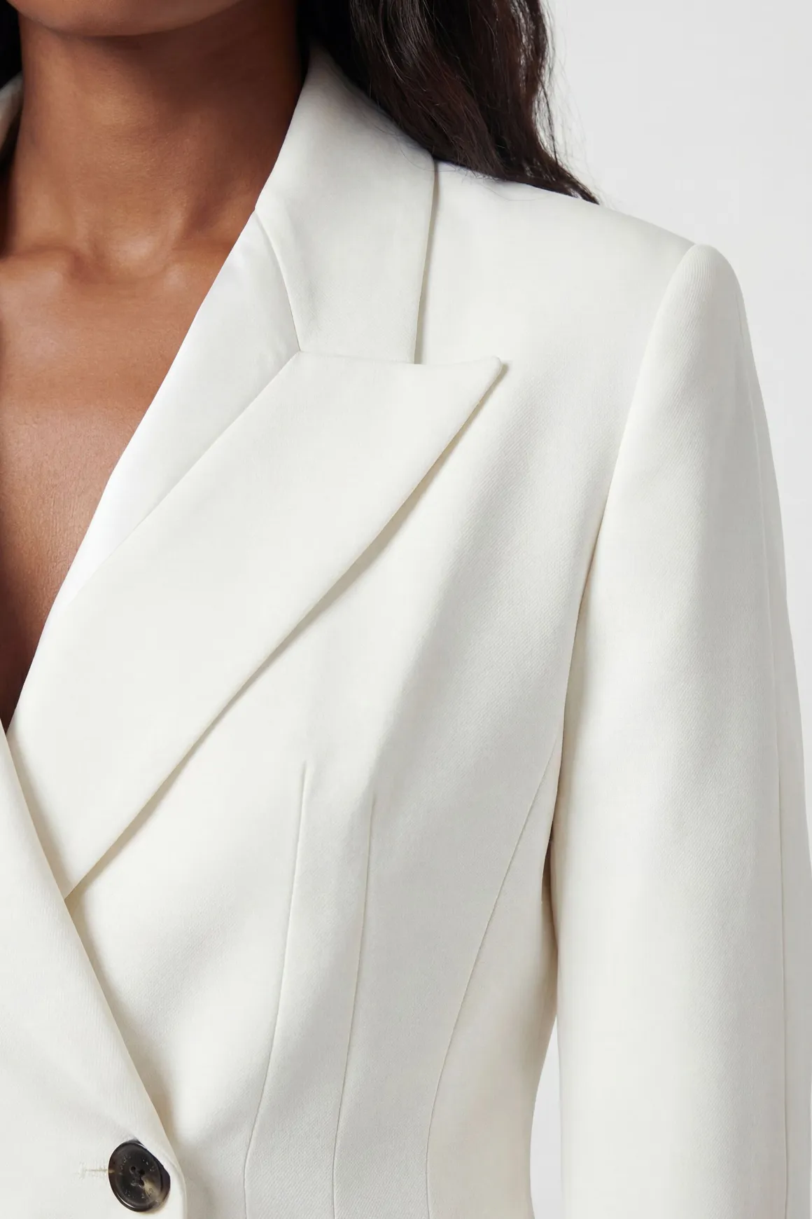 Blazer Tailleur Cintré Taille Sculptée En Tissu Stretch Compact