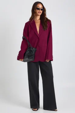 Blazer Tailleur Coupe Décontractée À Simple Boutonnage Pour Grande Taille