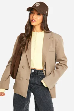 boohoo Blazer tailleur à double boutonnage, coupe décontractée<Femme Tailleurs|Looks Preppy